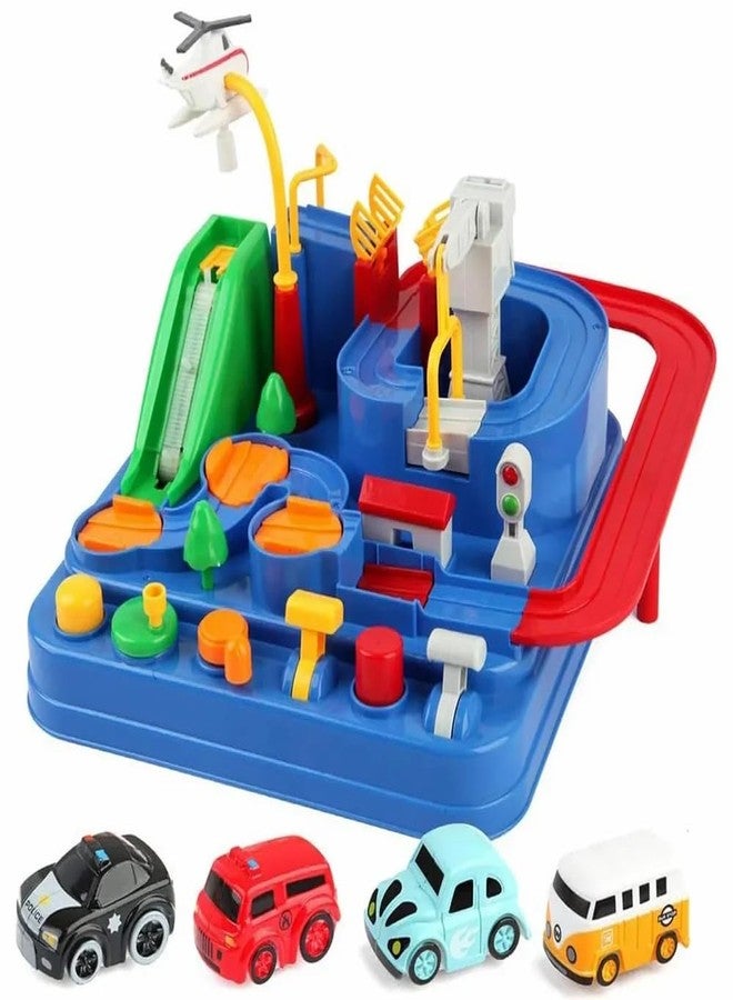 Storio Car Race Tracks for Boys, Adventure Toys for 3+ Year Olds, City Rescue Vehicle Puzzle Playset for 3-7 Year Old Boys|Stem, Montessori, Fine Motor Skills Development Toy, Multicolor - Image 1